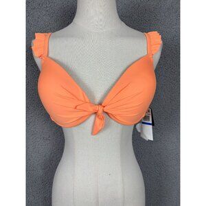 Salt + Cove Women's Ruffle-Strap Push up Underwire Bikini Top Peach XL NWT's